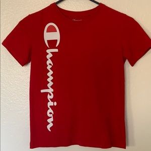Red champion tee